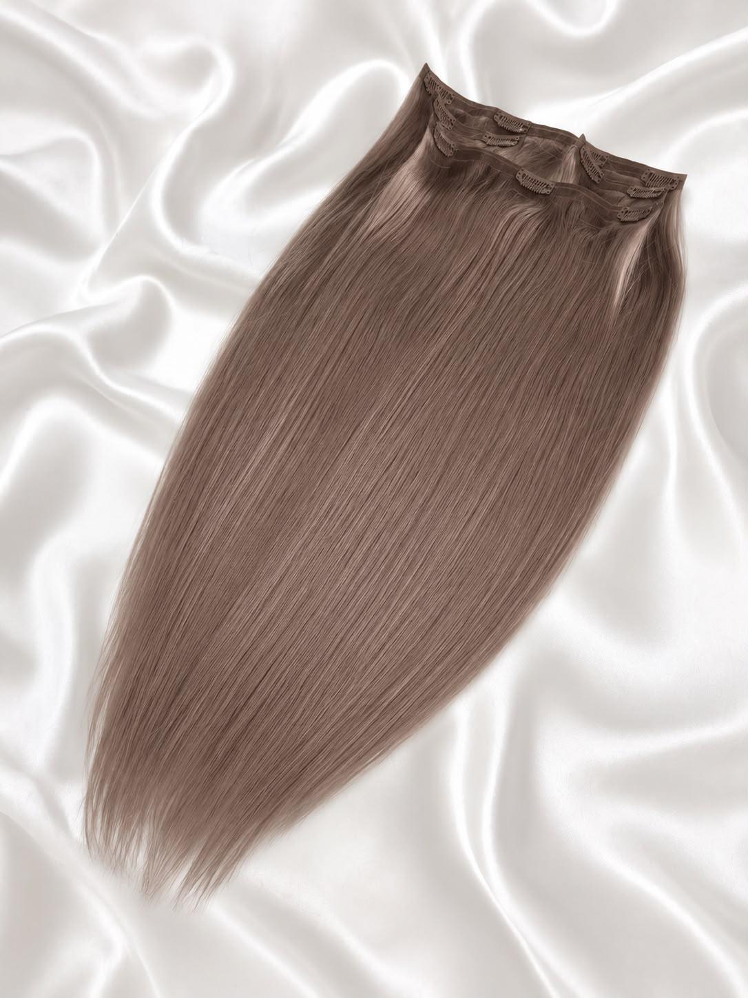 Seamless Clip-In Echthaar-Extensions 50 cm in Vienna Ash — ARIA HAIR