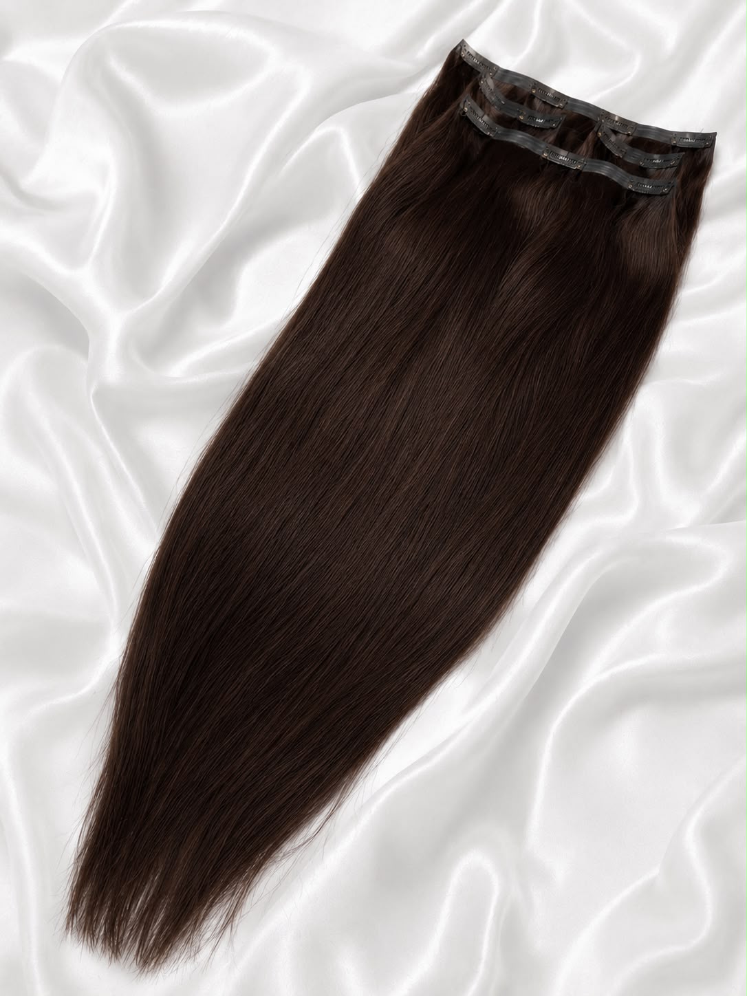 Seamless Clip-In Echthaar-Extensions 55 cm in Madrid Cocoa — ARIA HAIR