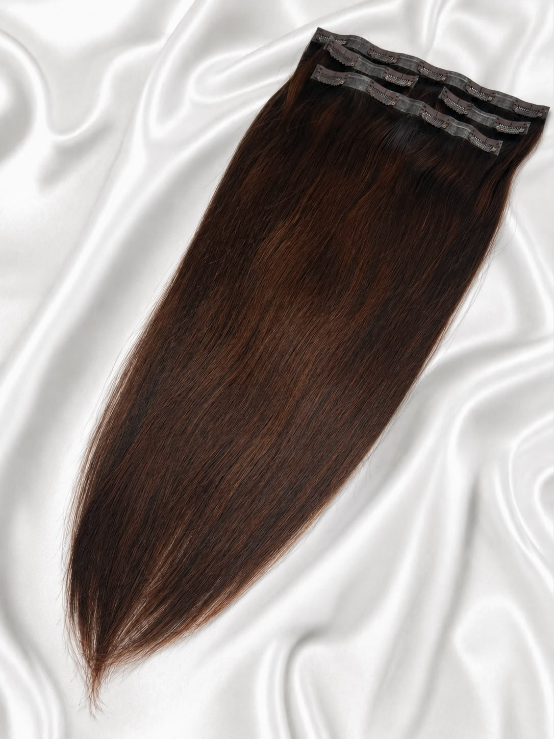Seamless Clip-In Echthaar-Extensions in Milano Mocha — ARIA HAIR