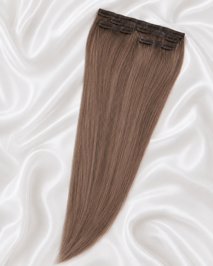 Seamless Clip-In Echthaar-Extensions 60 cm in Paris Brunette — ARIA HAIR