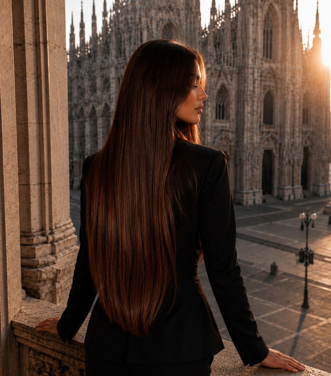 Włosy Clip-In Milano Mocha 65 cm – efekt z tyłu